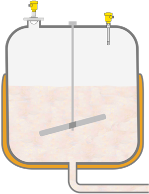 Level measurement and point level detection in stirred batching tank for fruit yoghurt