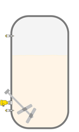 Level measurement and point level detection in the storage tank for milk and milk products