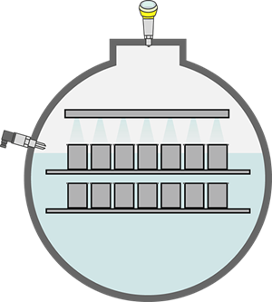 Pressure monitoring and point level detection in the autoclave