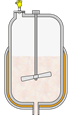 Mesure de niveau dans un réacteur de suspension de poudre d'aluminium