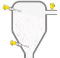 Buffer tank pressure measurement and point level detection