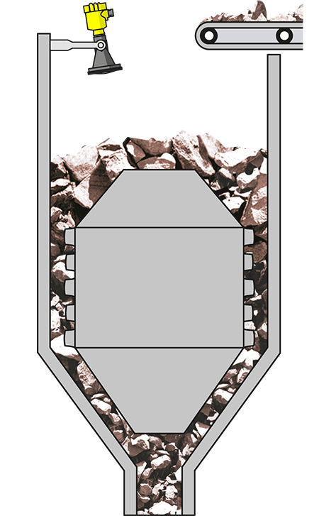 Level measurement in the crusher