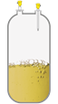 Level measurement and point level detection in storage tanks for additives