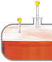 Level measurement and point level detection in storage tanks for toxic liquids