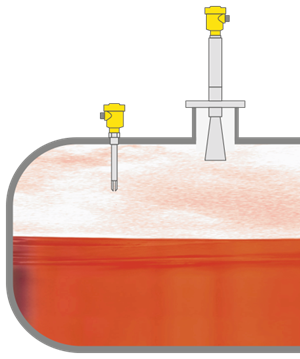 Level measurement and point level detection in storage tanks for toxic liquids