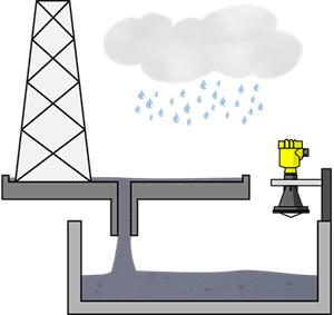 Level measurement in rainwater collecting tanks