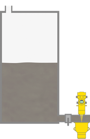 Density measurement in mud tanks