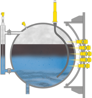 Niveau- en drukmeting in de olieafscheider