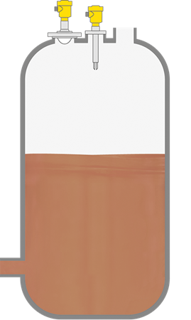 Sıvı ham maddelerin depolama tankında seviye ölçümü ve sınır seviye tespiti