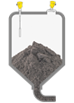 Level measurement and point level detection in the storage tank for solid raw materials