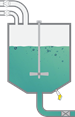 Level measurement in the coating batching tank 