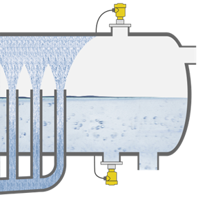 Level measurement in the deaerator