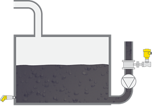 Mesure de niveau et de débit dans un poste d'huile hydraulique