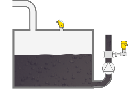 Mesure de niveau et de débit dans un poste d'huile hydraulique
