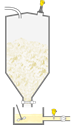 Level measurement in starch silos and dry run protection for starch liquefaction vessels