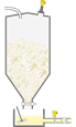 Level measurement in starch silos and dry run protection for starch liquefaction vessels