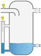 Level measurement in the water separator and pressure measurement upstream of the vacuum pump