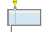 Level measurement in the holding tank of a filling system