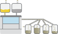 Misura di livello e soglia di livello nell’impianto per il riempimento di capsule