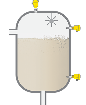 Level measurement in CIP system - cleaning agent storage tanks