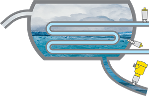 Drukmeting en niveaudetectie in de condensor