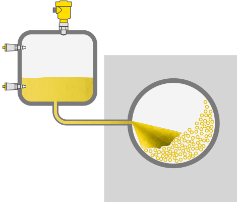 Mesure et détection de niveau dans le réservoir d'une enrobeuse à tambour