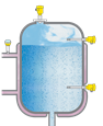 Level measurement in the preparation tank for solvents