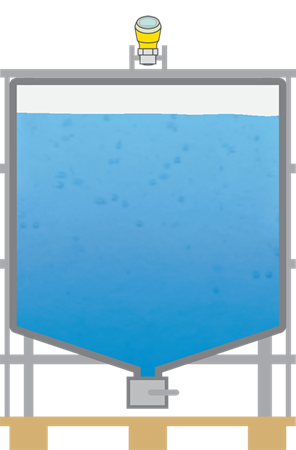 Level measurement of liquids in transport containers