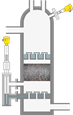 Level and pressure measurement of high pressure amine contactor