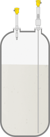 Misura di livello e rilevamento della soglia di livello nei serbatoi di blow-down