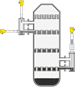 Level measurement and point level detection of column trays 