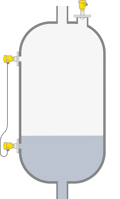 Level measurement in the compressor knockout drum