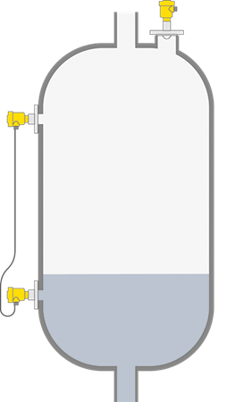 Level measurement in the compressor knockout drum