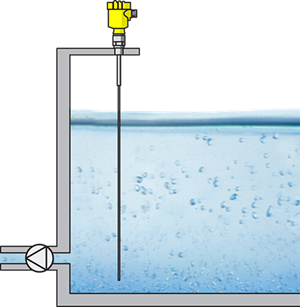 Измерение уровня в водосборнике градирни