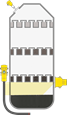 Level and pressure measurement in the distillation unit