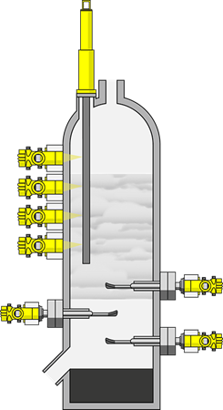 Misura di densità nell'impianto di idrocracking