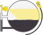 Niveaumeting in de verdamper (reboiler)