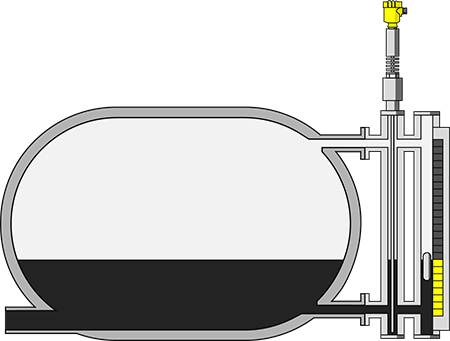 Level measurement in the reflux accumulator drum