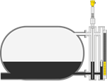 Niveaumeting in de refluxtank