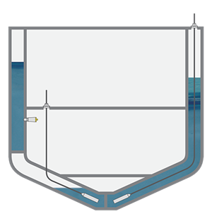 Misura di livello nelle cisterne dell'acqua di zavorra del gavone di prua, laterali e a doppio fondo