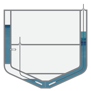 Mesure de niveau des ballasts avant, latéraux et de double-fond