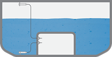 Misura di pressione e livello nella cisterna dell'acqua di zavorra della nave per carichi pesanti (nave Flo/Flo)