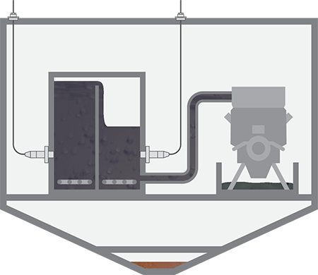 Level measurement in the settling and service tank in the engine room