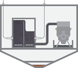 Misura di livello nella cassa di decantazione e servizio in sala macchine