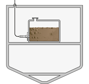 Level measurement in tanks with grey or black water