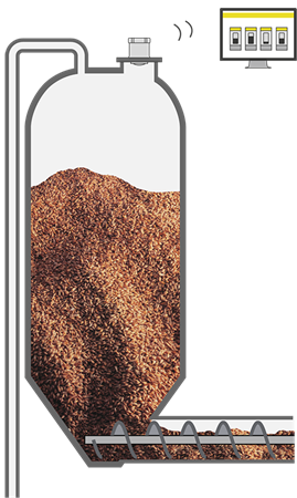Level measurement in animal feed silos