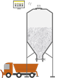 Kaba serpme tuz silosunda seviye ölçümü