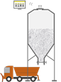 Level measurement in the road salt silo