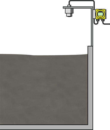 Level measurement in the sludge storage tank
