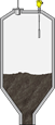 Level measurement and point level detection in the sludge granulate silo